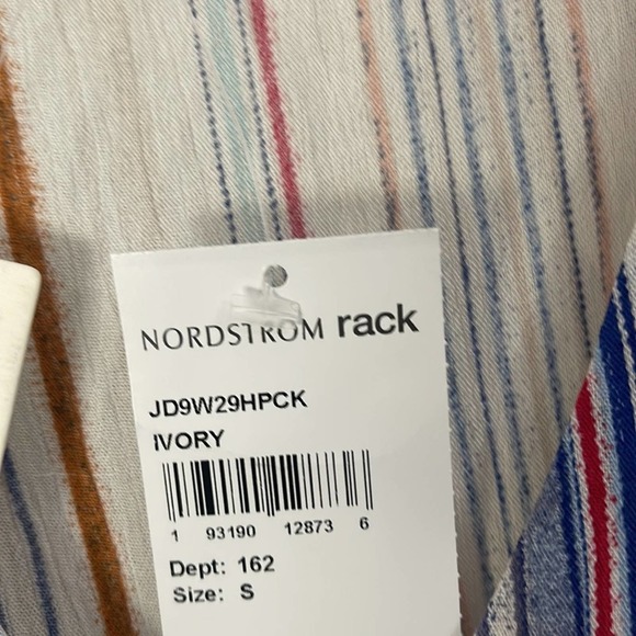 NWT Hiatus Striped Romper Shorts Small Rayon Button Up Short Sleeve - Picture 3 of 8